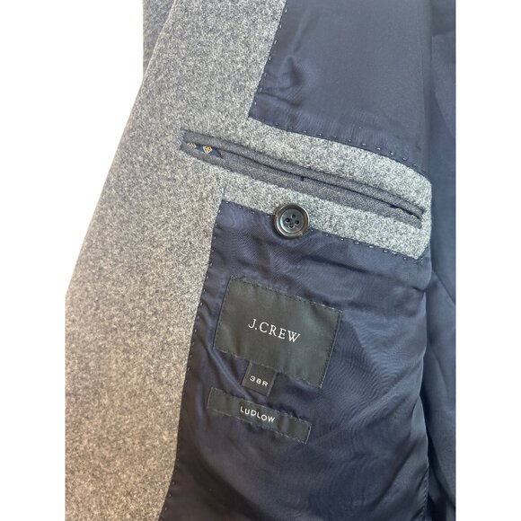 NWT J. Crew Ludlow Blazer Men’s 38R Gray Wool Moon Yorkshire Suede Patches READ - Picture 5 of 16